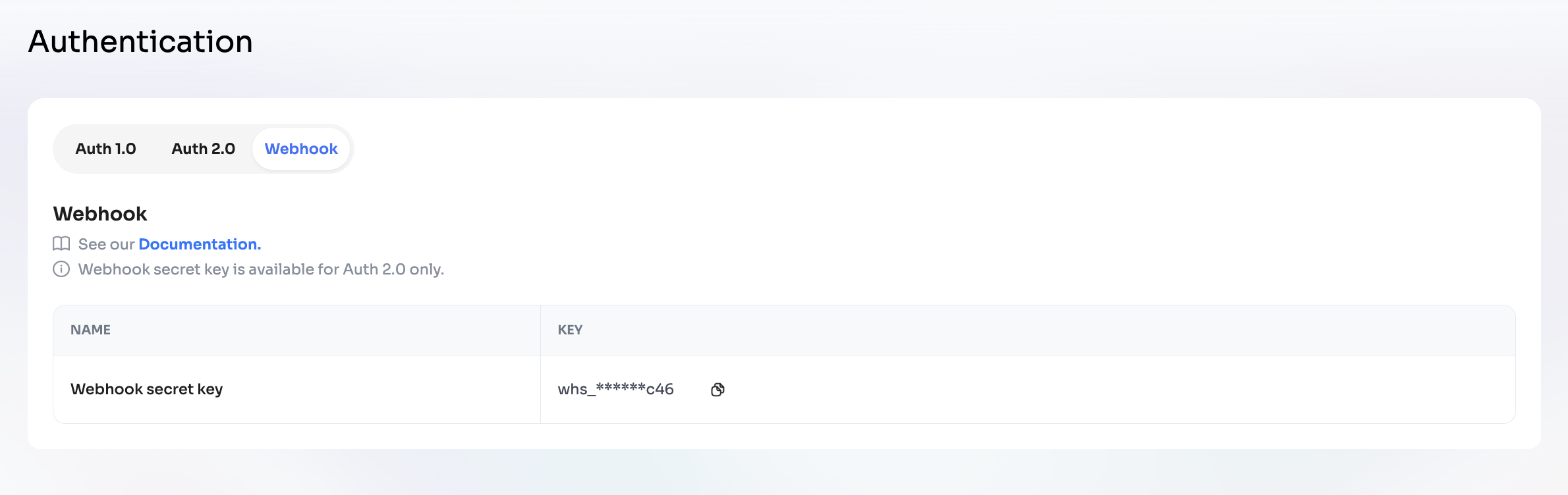 Webhook secret key location